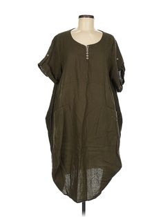 Unbranded Casual Dress Size: Medium Brown Dresses - used. No Fabric Content, Popover, Crew Neck, Midi/Calf Length, Short Sleeve | Casual Dress - Popover: Brown Dresses - Used - Size Medium Affordable Brown Cotton Dress, Brown Casual Dress, Brown Dresses, Brown Dress, Medium Brown, Casual Dresses For Women, Casual Dress, Casual Dresses, Women Handbags