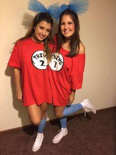 two girls dressed up as the cat in the hat