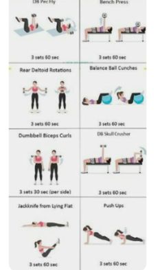 an exercise poster showing how to do the dumbble chest press with exercises for beginners