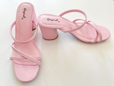 Light Pink Strappy Heels, Pink Hoco Shoes, Short Pink Heels, Pink Summer Heels, Pink Heels Outfit Dresses, Pink Shoes Aesthetic, Pastel Pink Heels, Cute Pink Heels, Cute Pink Shoes