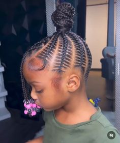 Braids For 6 Yrs Old, Hair Styles For 3 Year Girl Black Braids, Kids Feed In Ponytail, Two Year Old Braiding Styles, Cornrows Ideas Natural Hair, Lil Girl Hairstyles Braids, Toddler Braided Ponytail With Beads, Baby Girl Hairstyles Curly, Toddler Braided Hairstyles