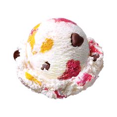 an ice cream sundae with chocolate chips and sprinkles on it's top