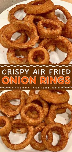 Looking for football party food? Here's a game day recipe featuring homemade onion rings! They're an easy appetizer or snack idea in the air fryer. Crispy yet healthier, these Air Fried Onion Rings are a winner! Air Fryer Frozen Onion Rings, Air Fried Onion Rings, Onion Rings Air Fryer, Air Fryer Onion Rings, Frozen Onion Rings, Fried Onion Rings, Onion Rings Recipe, Blooming Onion, Savory Foods