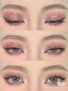 Girly Makeup Aesthetic, Graduation Look Makeup, Glitter Eyeshadow Looks, Ball Makeup, Windows To The Soul, Makeup Fails, Douyin Makeup, Soft Makeup Looks, Doll Eye Makeup