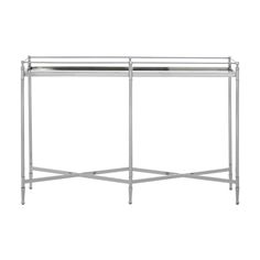 a metal shelf with two shelves on each side and one shelf at the top that is open