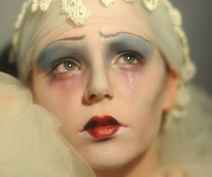 Pierrot Clown, 얼굴 드로잉, 얼굴 그리기, White Makeup, Costume Makeup