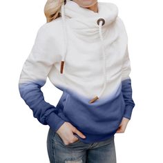 Contrast Stitching Hooded Turtleneck Sweater Women Casual Solid Contrast Long Sleeve Hoodie Sweatshirt Tops Female Hooded Jumper Turtleneck Sweater Women, Hooded Jumper, Fitted Jumper, Ladies Turtleneck Sweaters, Winter Hoodies, Sweater Women, Tunic Shirt, Hooded Pullover, Jumper Dress