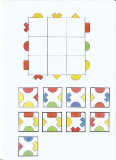 an image of different shapes and sizes on the white paper with colored circles around them