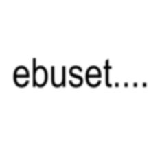 the ebuset logo is shown in black and white