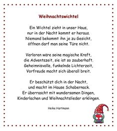 a poem written in german with an image of a red hat on top of it