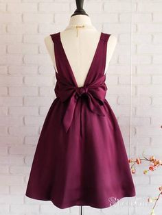 Knee Length Plum Homecoming Dresses Backless Cheap Simple Short Prom Dress ARD1482-SheerGirl Simple Prom Dress Short, Grad Dresses Short, Short Homecoming Dresses, Homecoming Dresses Short Tight, Cheap Homecoming Dresses, Homecoming Dresses Tight, Short Prom Dress, Boho Style Dresses, Grad Dresses