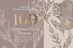 the front and back cover of 100 sumptuous floral patterns