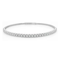 14Kt White Gold Flex Bangle Bracelet with 1.00cttw Round Brilliant Diamonds (J Color - SI1/SI2 Clairty) Diamond Bracelets, Brilliant Diamond, White Gold Diamonds, Round Brilliant, Bangle Bracelet, Round Diamonds, Natural Diamonds, Gold Diamond, Bangle Bracelets