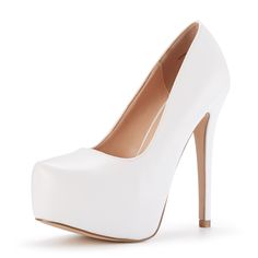 PRICES MAY VARY. FITTING TIPS: TRUE TO SIZE, WIDE WIDTH CUSTOMERS ORDER HALF SIZE UP. Heel height: 5.5" (approx) Platform height: 1.57" (Approx) TPR rubber out-sole Finished with a slightly padded faux leather insole Make any dress or outfit elegant with these sophisticated stiletto high heels! Featuring almond toe, suede/nubuck on the upper, chunky platform front, stiletto heel, lightly padded insole, slip on closure for an easy on/off.