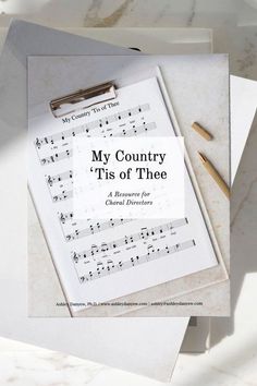 a sheet music with the words my country tis of thee on it