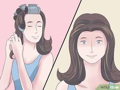 3 Ways to Style Hair With Hot Rollers - wikiHow Hot Roller Hair, Blowout Look, Short Hairdo, Velcro Rollers, Perfect Blowout