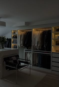 the closet is full of clothes and other things to wear in it's own space