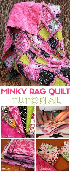 the instructions for how to make a minky bag quilt