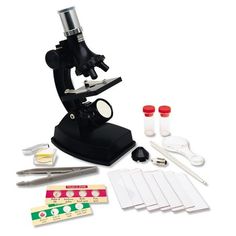 the microscope is set up to look like it could be used in an experiment or science project