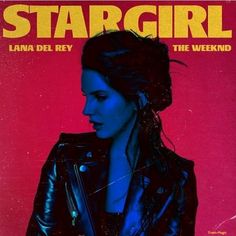 the cover of stargirl magazine featuring a woman in black leather jacket and red background