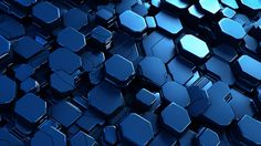 an abstract blue background consisting of hexagonals and cubes, all in the same pattern