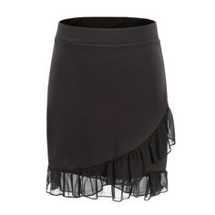 Material: PolyesterLength: Mid-CalfSilhouette: AsymmetricalSeason: Fall,SpringFabric Stretch: No StretchPackage Contents: 1 x Skirt Black Mini Skirt With Asymmetrical Hem For Summer, Bustle Skirt, Bodycon Mini Skirt, Ruffle Hem Skirt, Short Women, Elegant Office, Women Skirts, Fashion Autumn, Spring Fabric