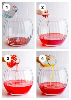 how to make red liquid in a glass bowl step by step instructions for making it