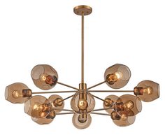 a large chandelier with many lights hanging from it's center and four sides