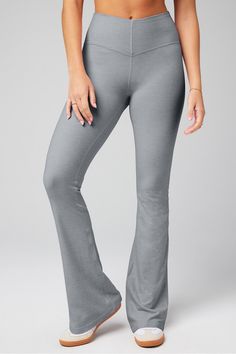 HeatherFlex High-Waisted Mini Flare Fabletics Classic Grey Heather female Activewear >> Womens >> Bottoms >> Leggings >> Leggings HeatherFlex regular Everyday/Lounge/Yoga and Studio Hidden Pockets Female Activewear, Classic Grey, Low Impact Workout, Flare Trousers, Hidden Pocket, Flare Pants, Active Wear For Women, Womens Bottoms, Everyday Wear