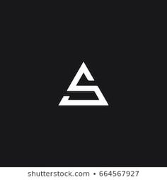 the letter logo is made up of two overlapping triangles, one in black and white