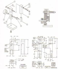 some drawings of different parts and functions for an assembly machine, including the control panel