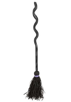 a black and purple broom on a white background