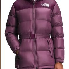 North Face Women Down Coat Size Xxl Nwt Color Is A Beautiful Purple The North Face Purple Long Sleeve Outerwear, The North Face Purple Outerwear For Fall, Northface Retro Nuptse, North Face Metropolis Parka, Coats North Face, North Face Parka, Black North Face Jacket, Women's Puffer Coats, Retro Nuptse Jacket