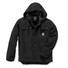 PRICES MAY VARY. 12-Ounce, 100% Cotton ring-spun washed duck Sherpa lining in body Quilted lining in sleeves Cardura reinforced sleeve hem with inner rib knit cuff Attached hood with low profile adjustment at hood hem Black Cotton Jacket, Duck Jacket, Work Coat, Safety Clothing, Winter Jacket Men, Outdoor Jacket, Carhartt Mens, Cotton Jacket, Utility Jacket