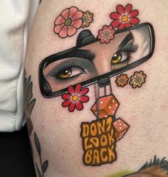 Rear View Mirror Tattoo, Gnarly Tattoos, 4 Bratz, Rage Tattoo, Mirror Tattoo, Trad Tattoos, Mirror Tattoos, Native Tattoos, Tattoos For Lovers