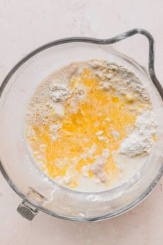 ingredients in a blender to make an egg mixture