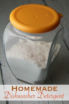 homemade dishwasher deterent in a glass jar