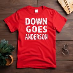 Down Goes Anderson Unisex t-shirt, Down Goes Anderson Unisex T-Shirt | Funny Boxing Tee | Knockout Punch Shirt | Boxing Fans Gift Knockout Punch, Witty Humor, T Shirt Funny, Sport Event, Unisex Design, Shirt Price