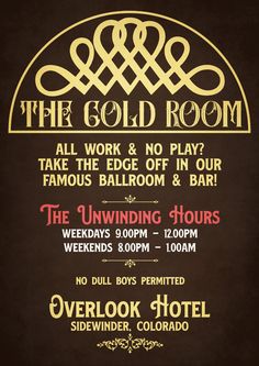 the gold room poster with information for its upcoming show, featuring an event in which there is