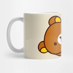 a coffee mug with a brown teddy bear on it