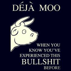 a black and white photo with the words deja moo on it