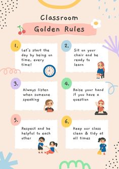 a poster with instructions on how to use the classroom rules for children's learning