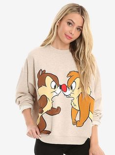 Disney Chip And Dale Womens Sweatshirt Bff Date, Disney Chip And Dale, Teen Winter Outfits, Disney Chip, Best Of Friends, Floral Hoodie, Chip And Dale, Womens Sweatshirts Hoods, Crop Top Sweatshirt