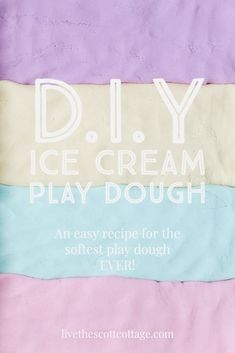 Easy play dough recipe Best Play Dough Recipe, Ice Cream Play Dough, Best Play Dough, Soft Playdough Recipe, Ice Cream Play, Best Playdough Recipe, Soft Play Dough, Play Dough Recipe, Dough Ideas