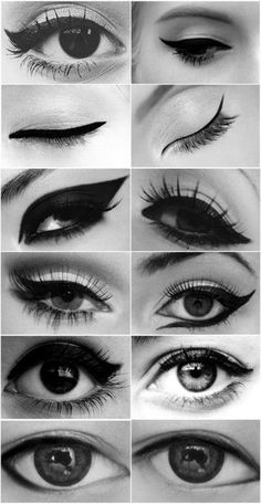 wing it baby!!! Love these gorgeous eye lining techniques Maquillage Pin Up, Tutorial Eyeliner, Eyeliner Tips, Perfect Eyeliner, Eyeliner Styles, Makijaż Smokey Eye, How To Apply Eyeliner, Makeup Tricks, Winged Liner