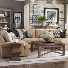 a living room filled with furniture and decor