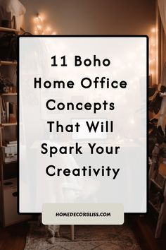 boho home office Home Office Chill Space, Home Study Decor Ideas, Boho Work Space, Home Office Style Ideas, Plant Office Ideas, Boho Home Office Decor, Home Office Gallery Wall Ideas, Welcoming Office Space, Bohemian Office Decor Ideas