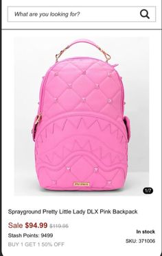 Sprayground Backpack Pink, Jordan Aesthetic, Sprayground Backpack, Pretty Backpacks, Stylish School Bags