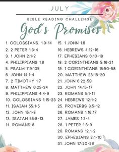 the bible's daily calendar with flowers and leaves on it, which reads god's