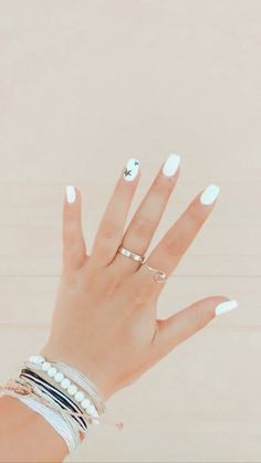 White Nails With Design, Nails With Design, Nautical Nails, One Finger, Girls Stuff, Finger Nails, White Nail Designs, Pastel Nails, Xmas Nails